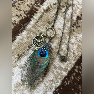 Peacock Feather Pendant Necklace